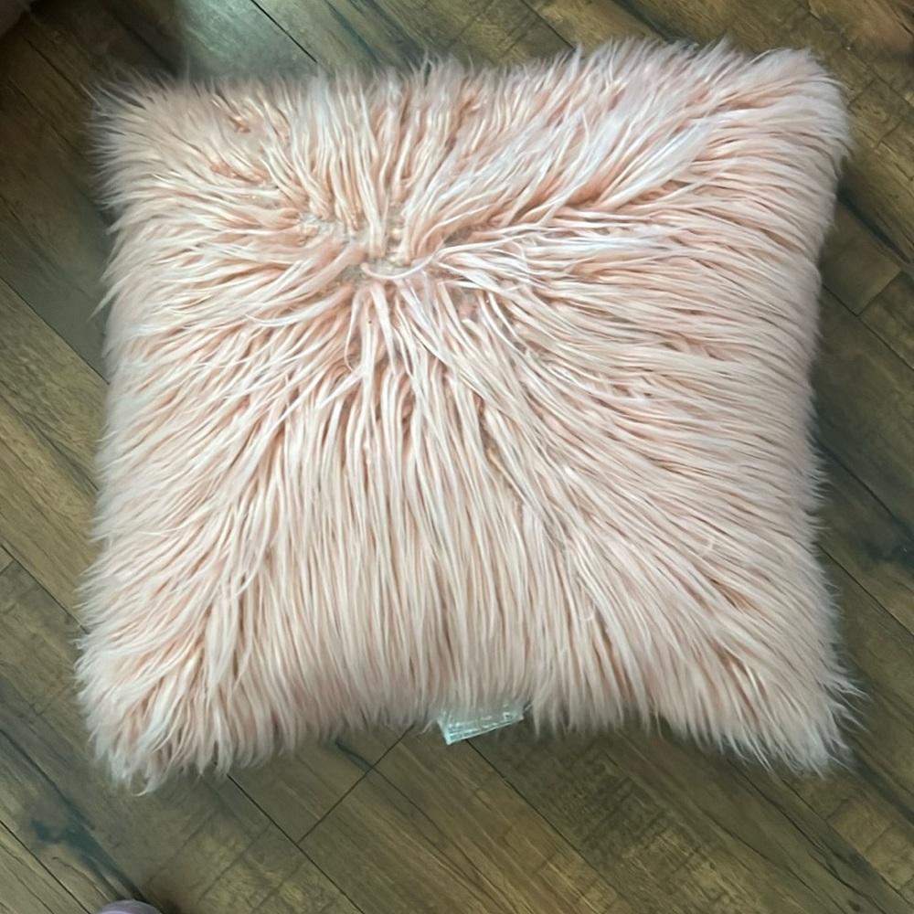 Pink Shag Pillow